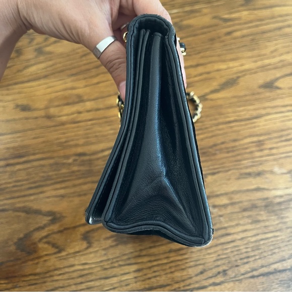 Rare Vintage Chanel Black Velvet Lambskin Chain Single Flap Shoulder Bag - Picture 11 of 16